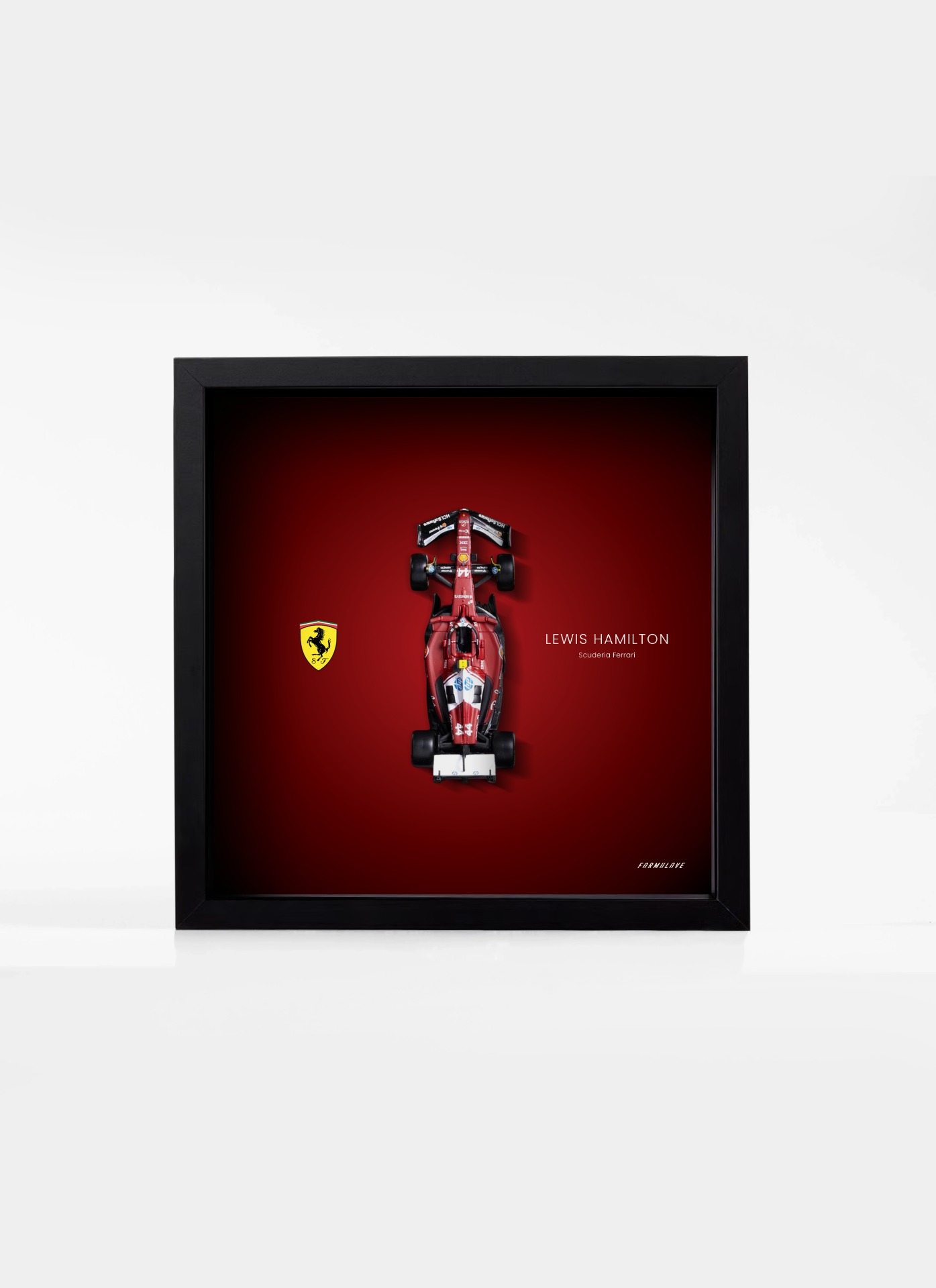 Lewis Hamilton Premium obraz s logom tímu a modelom SF-25